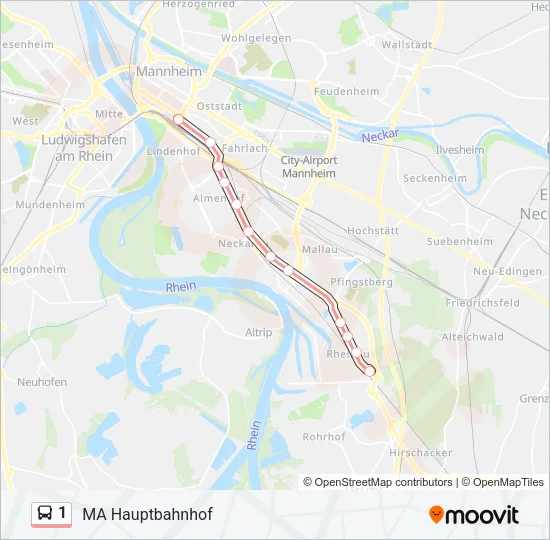 1 Bus Line Map