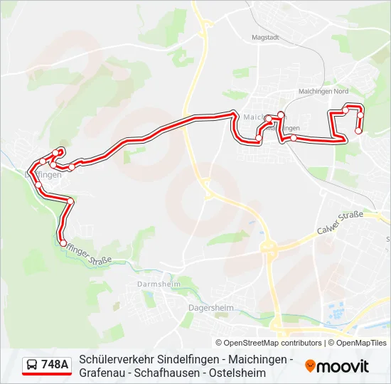 748A Bus Line Map