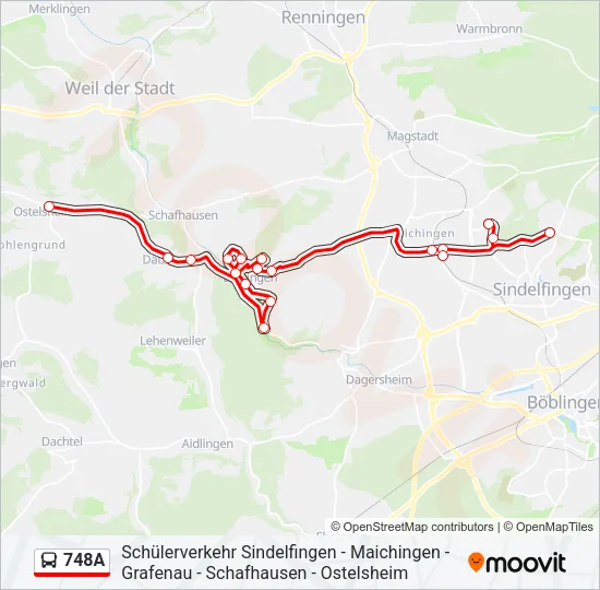 748A Bus Line Map