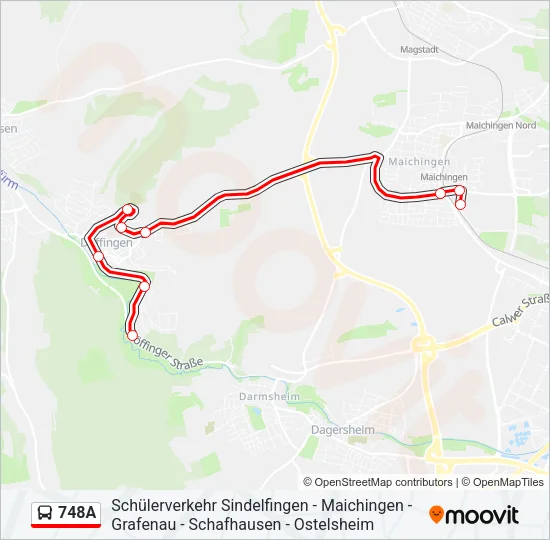 748A Bus Line Map