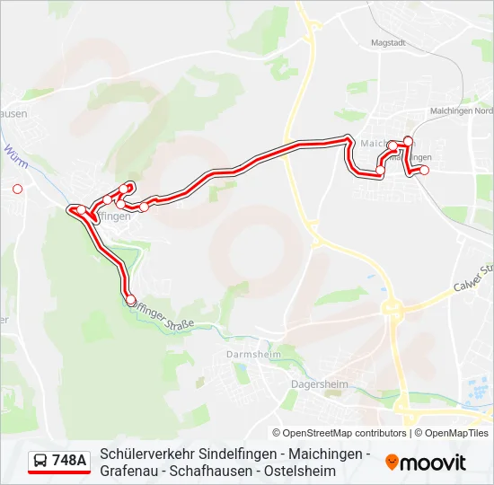 748A Bus Line Map