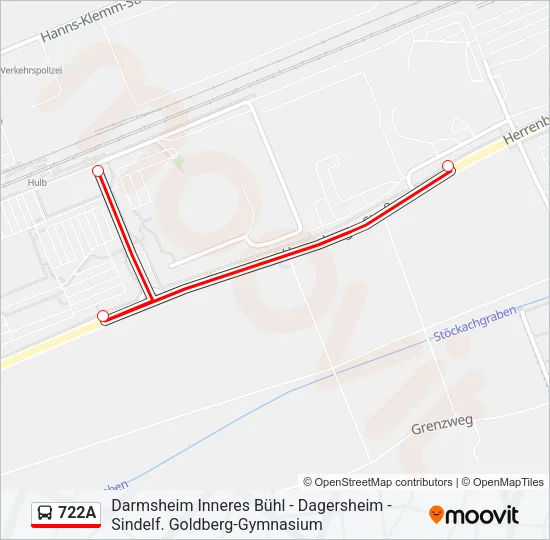 722A Bus Line Map
