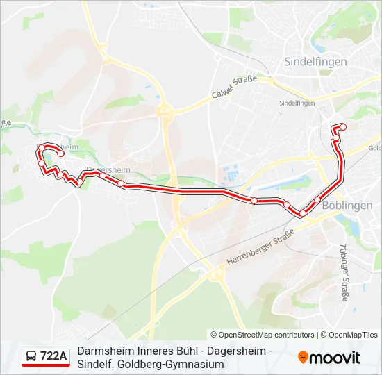 722A Bus Line Map