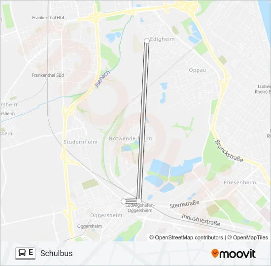 E Bus Line Map