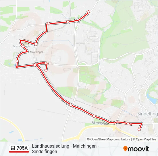 705A Bus Line Map