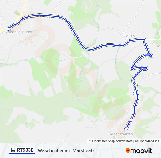 RT933E Bus Line Map