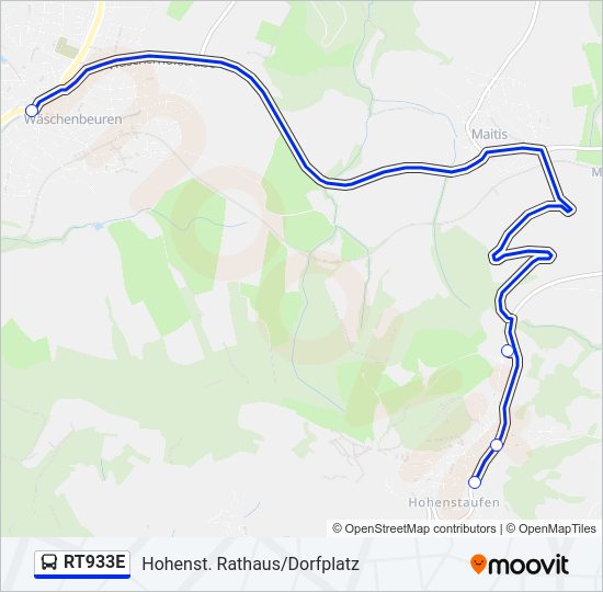 RT933E Bus Line Map