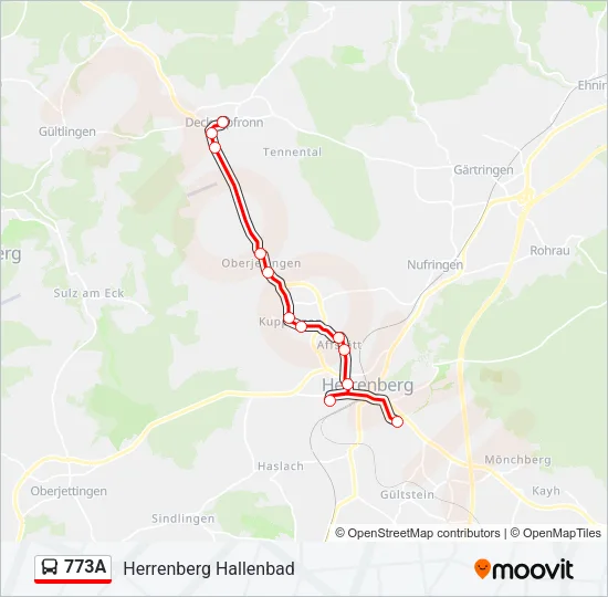 773A Bus Line Map