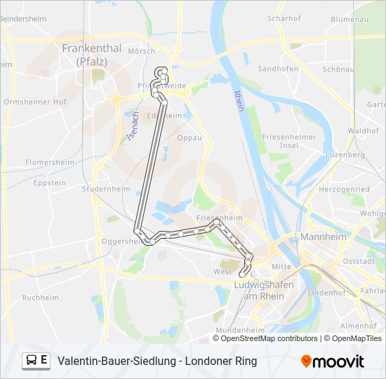 E Bus Line Map