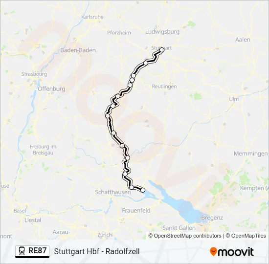RE87 Train Line Map