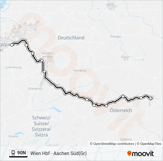 90N Train Line Map