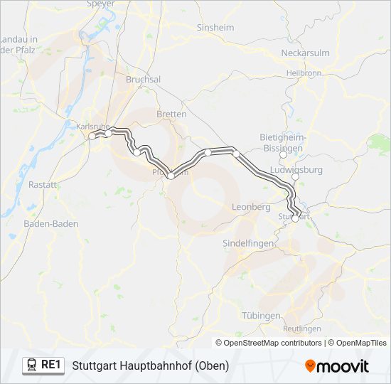 RE1 Train Line Map