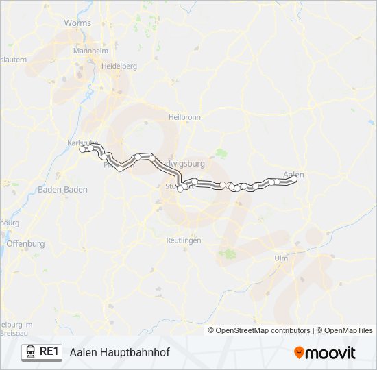 RE1 Train Line Map