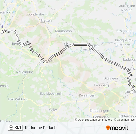 RE1 Train Line Map