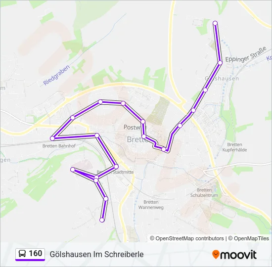 160 Bus Line Map