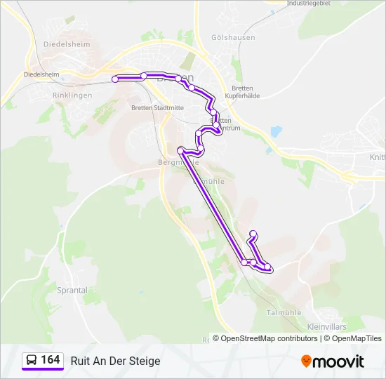 164 Bus Line Map