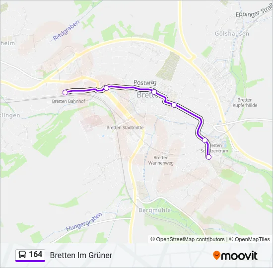 164 Bus Line Map
