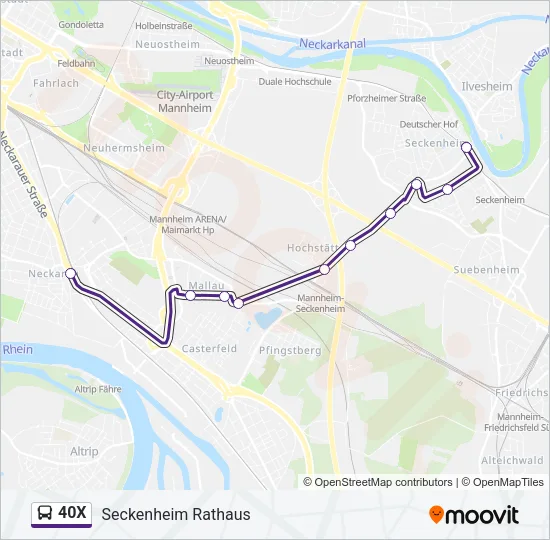 40X Bus Line Map