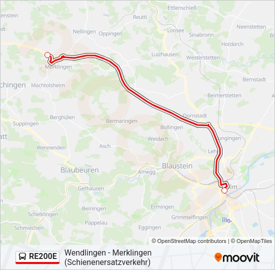 RE200E Bus Line Map