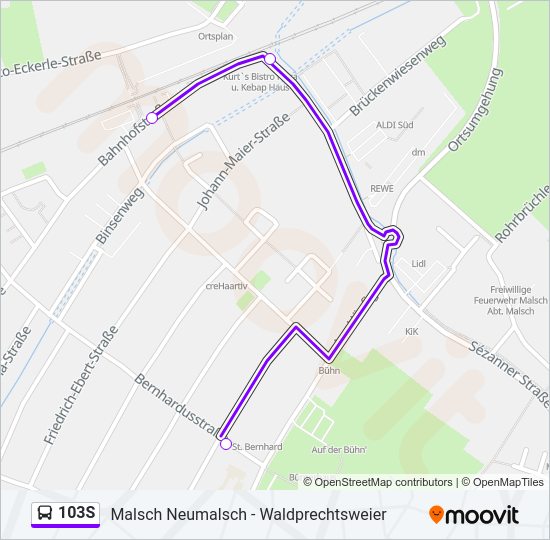 103S Bus Line Map