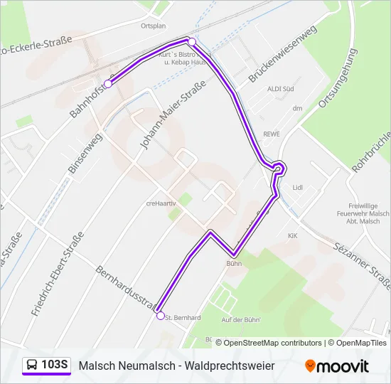 103S Bus Line Map