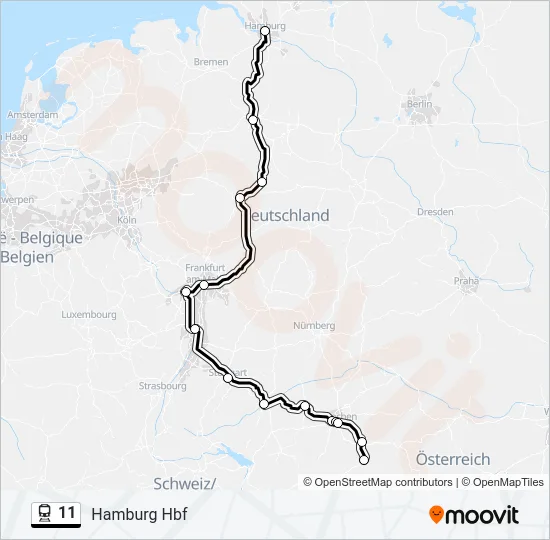 11 Train Line Map