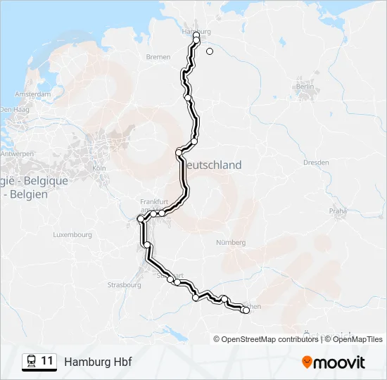 11 Train Line Map