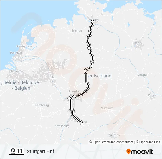 11 Train Line Map