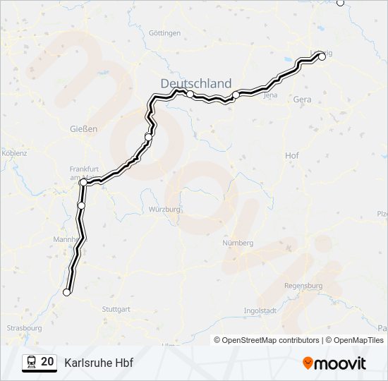 Поезд 20: карта маршрута
