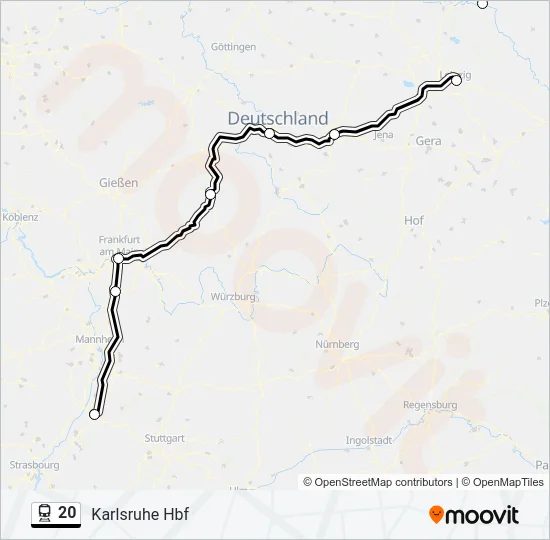Поезд 20: карта маршрута