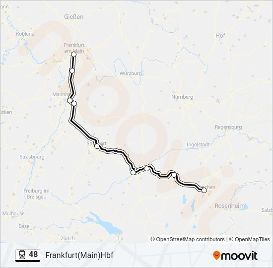 Поезд 48: карта маршрута