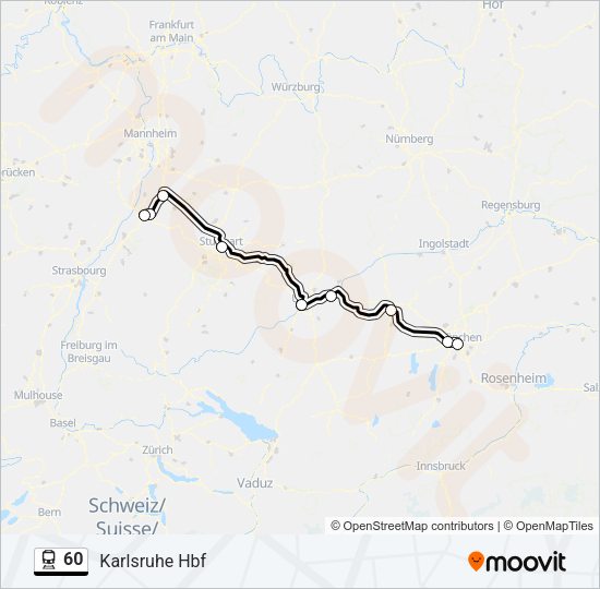 Поезд 60: карта маршрута
