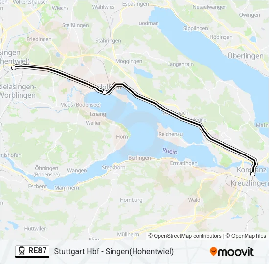RE87 Train Line Map