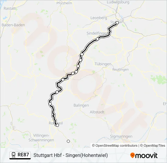 RE87 Train Line Map