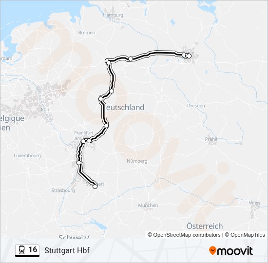 16 Train Line Map