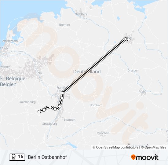 16 Train Line Map