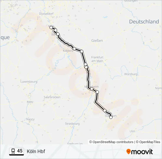 45 Train Line Map