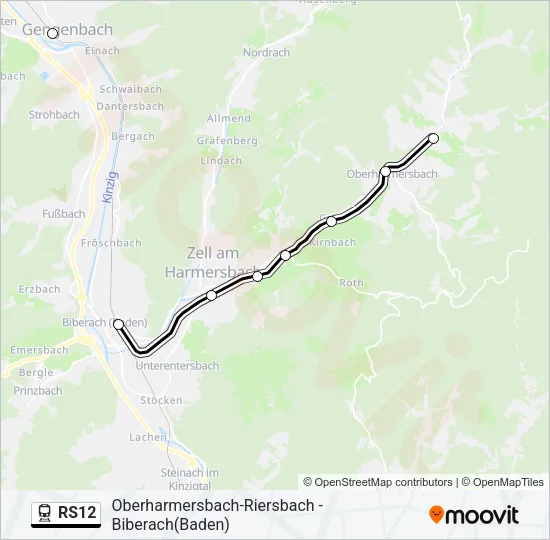 Bahnlinie RS12 Karte