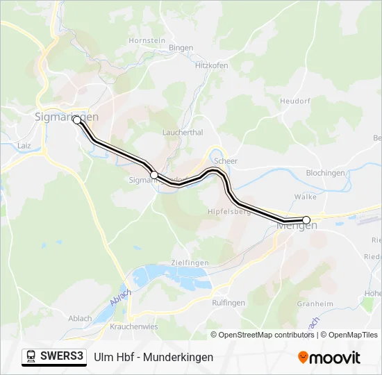 Поезд SWERS3: карта маршрута