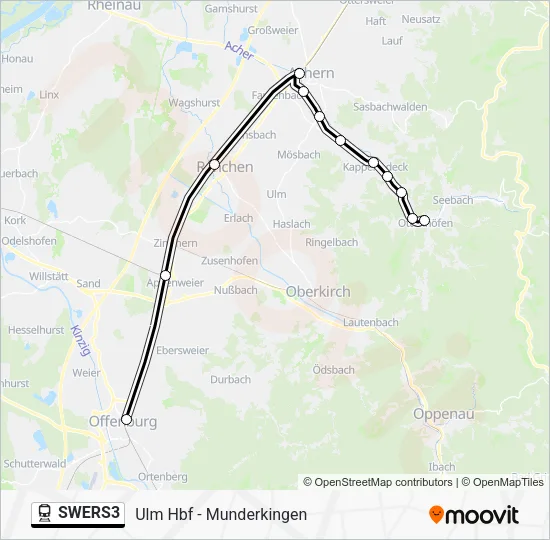 Поезд SWERS3: карта маршрута