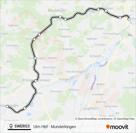 Поезд SWERS3: карта маршрута