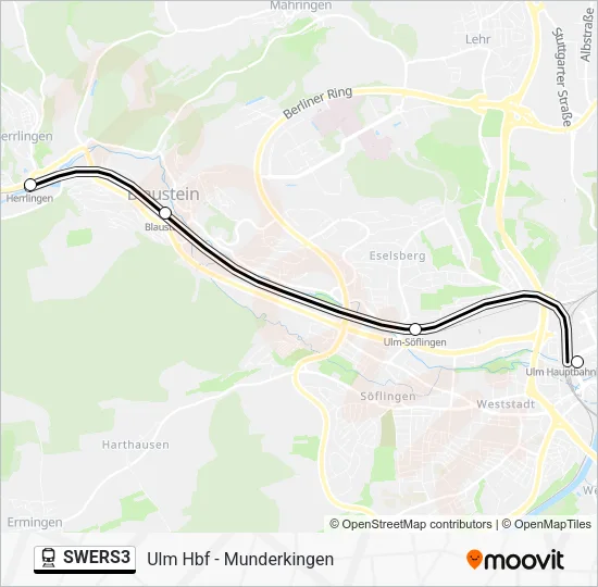 Поезд SWERS3: карта маршрута