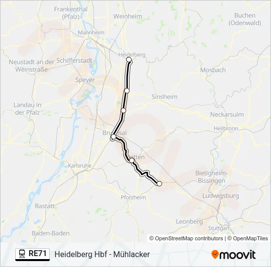 RE71 Train Line Map