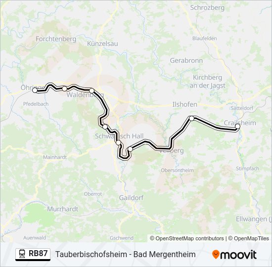  RB87: карта маршрута