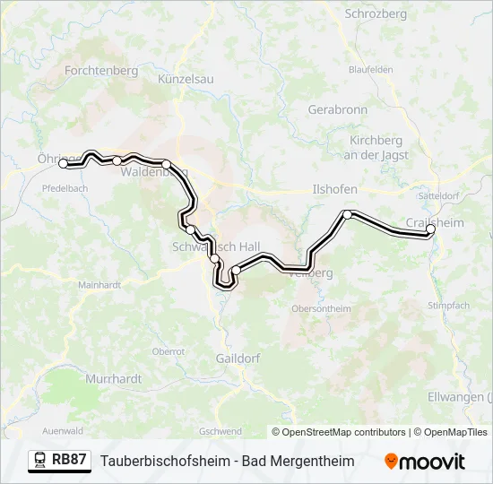  RB87: карта маршрута
