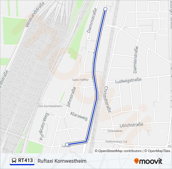 Автобус RT413: карта маршрута