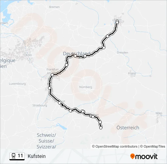 11 Train Line Map