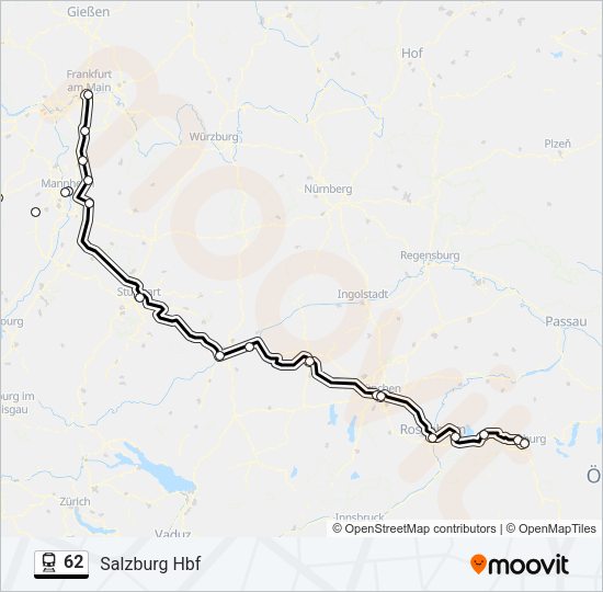 Поезд 62: карта маршрута