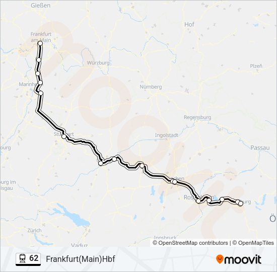 Поезд 62: карта маршрута