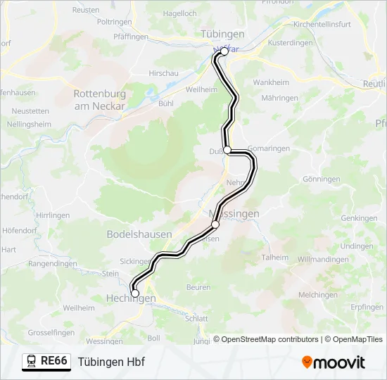 RE66 Train Line Map